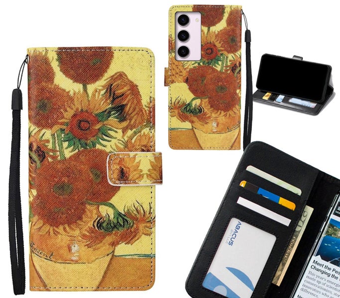 Samsung Galaxy S23 case leather wallet case van gogh painting Carousel 1