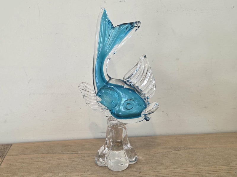 Vintage Blue Murano Art Glass fish Carousel 2