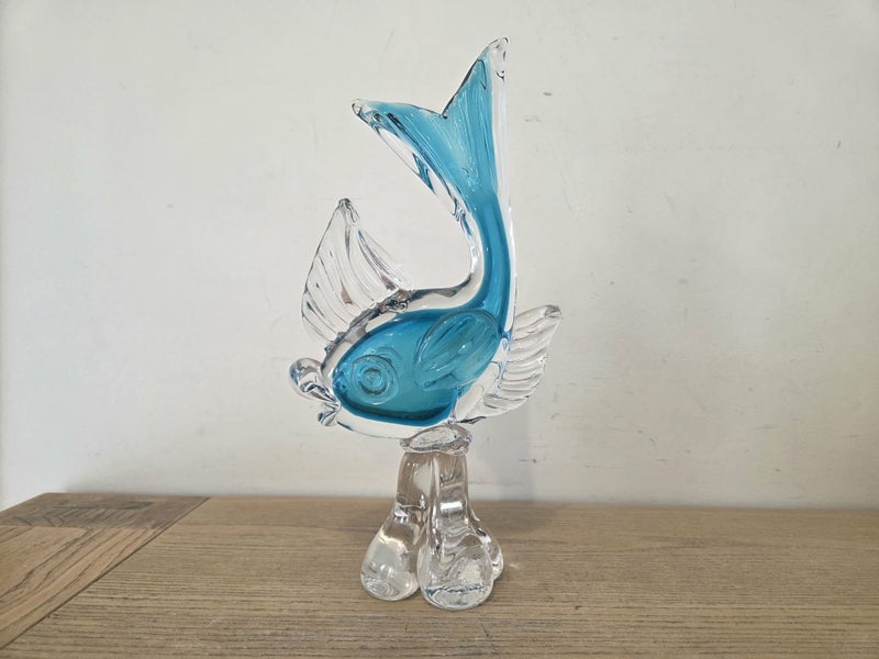Vintage Blue Murano Art Glass fish Carousel 1