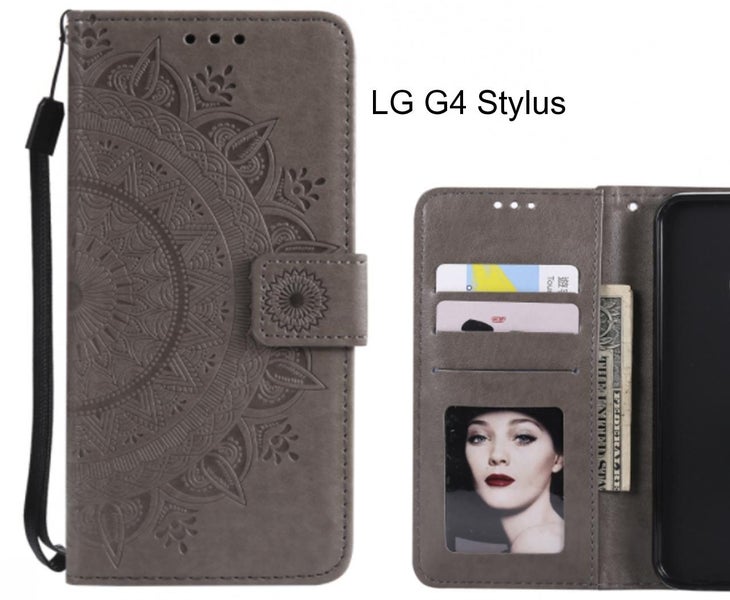 LG G4 Stylus Case Leather Wallet Case Mandala Embossed Carousel 1