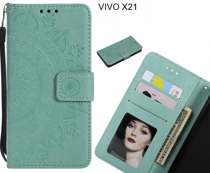 VIVO X21 Case mandala embossed leather wallet case Carousel 1