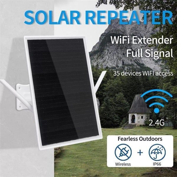200m Dual Band Wireless Solar WiFi Extender Repeater Router Range Signal Booster Carousel 2