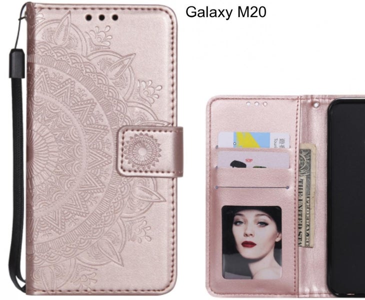 Galaxy M20 Case mandala embossed leather wallet case Carousel 1