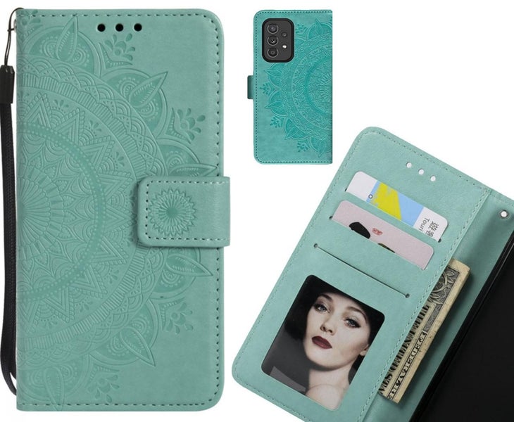 Samsung Galaxy A33 5G Case mandala embossed leather wallet case Carousel 1