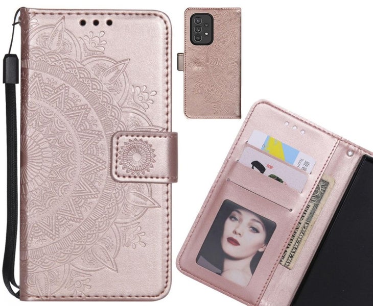 Samsung Galaxy A33 5G Case mandala embossed leather wallet case Carousel 1
