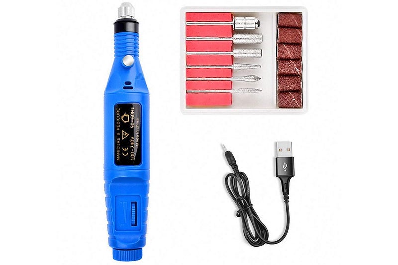 Electric Nail Drill Kit for Gel Nails Manicure Pedicure Polishing-Blue Carousel 1