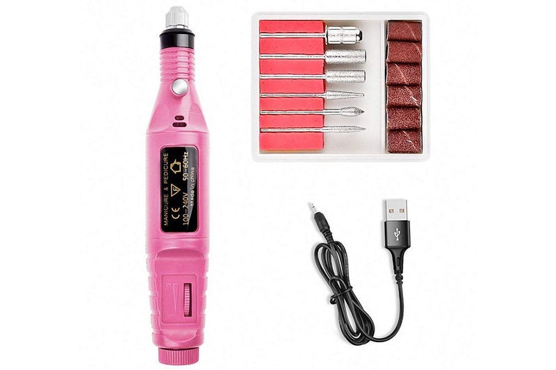 Electric Nail Drill Kit for Gel Nails Manicure Pedicure Polishing-Pink Carousel 1
