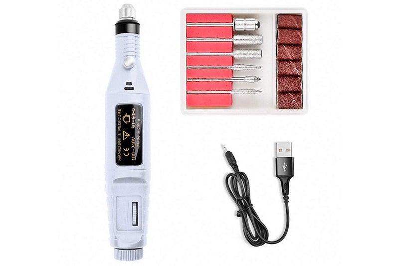Electric Nail Drill Kit for Gel Nails Manicure Pedicure Polishing-White Carousel 1