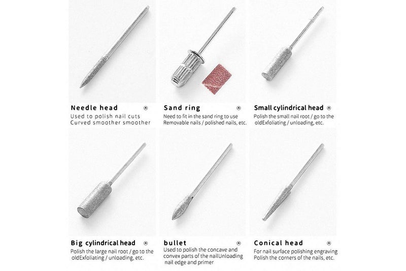 Electric Nail Drill Kit for Gel Nails Manicure Pedicure Polishing-White Carousel 5
