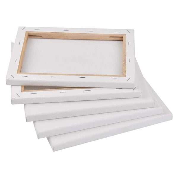 5X Artist Blank Stretched Canvas Canvases Large White Range Oil Acrylic Wood - 5