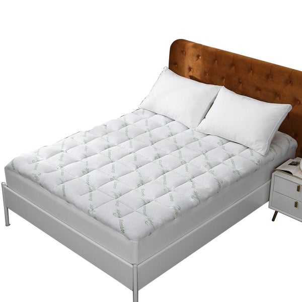 Bamboo Pillowtop Mattress Topper Luxury Bedding Pad Protector Cover Queen 153 X Carousel 1