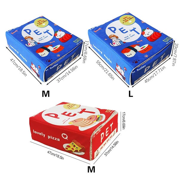 Rectangular Cookie Box Pet Bed For Cats Dogs Kitten Puppy Soft House Red Size M Carousel 2