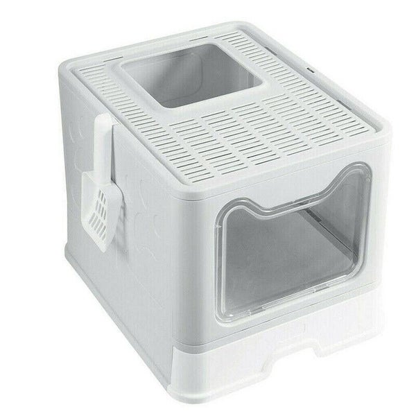 Self-Cleaning Hooded Cat Litter Box Enclosed Large Kitty Toilet Tray Refills Carousel 1