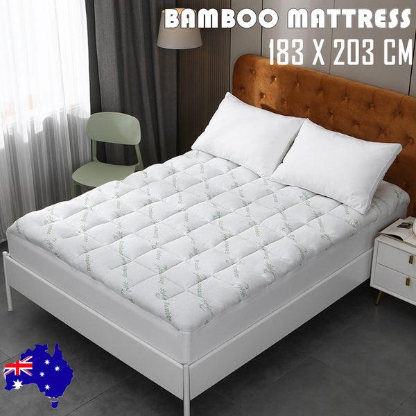 Bamboo Pillowtop Mattress Topper Luxury Bedding Pad Protector Cover King 183 X 2 Carousel 2