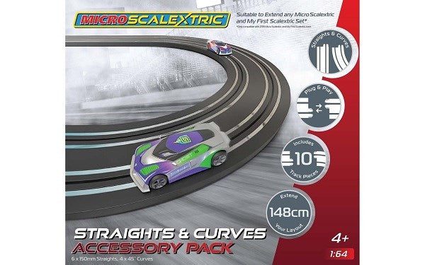 Scalextric G8045 Micro Track Extension Pack: Straights and Curves Carousel 2