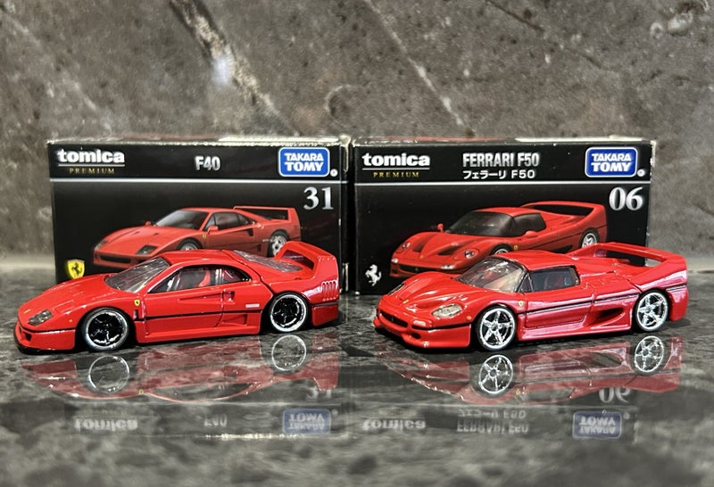 $1 Reserve 2 CUSTOM Ferrari F40/ F50 Tomica Premium #75/76 Carousel 1
