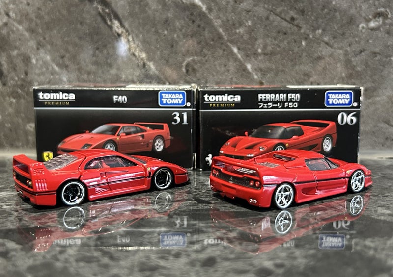 $1 Reserve 2 CUSTOM Ferrari F40/ F50 Tomica Premium #75/76 Carousel 2