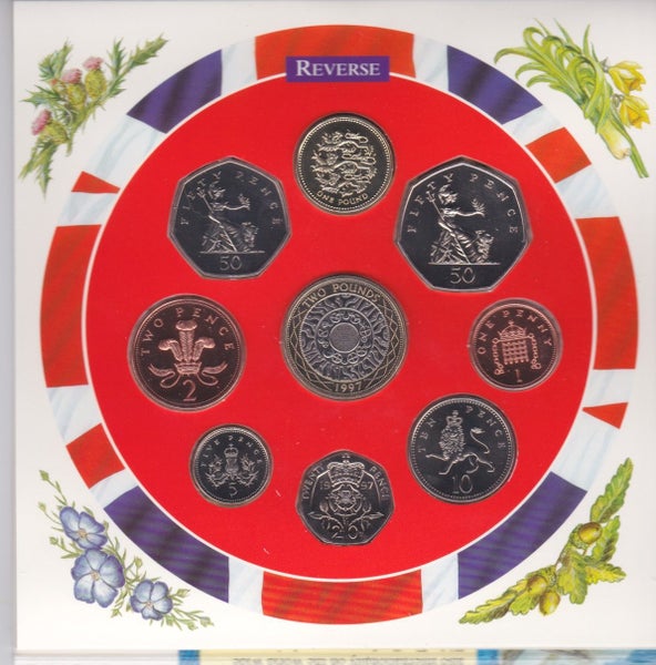 GB - UNC Set - 1997 Bimetal Two Pound - in Folder Carousel 1