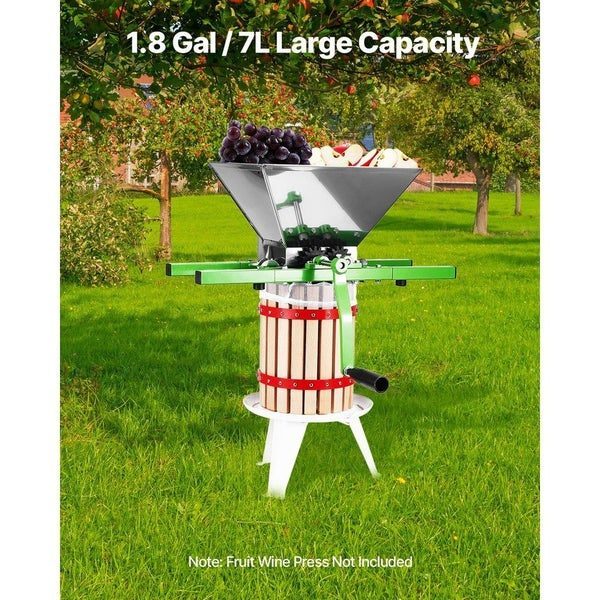 Fruit and Apple Crusher for Wine Cider Making 1.8 Gal/7L Stainless Steel Carousel 2