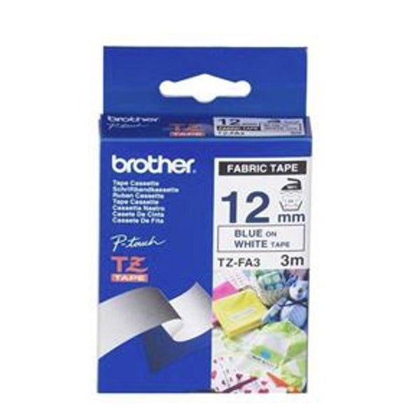 Brother 12mm Fabric Tape - Blue on White (BCL471) Carousel 1