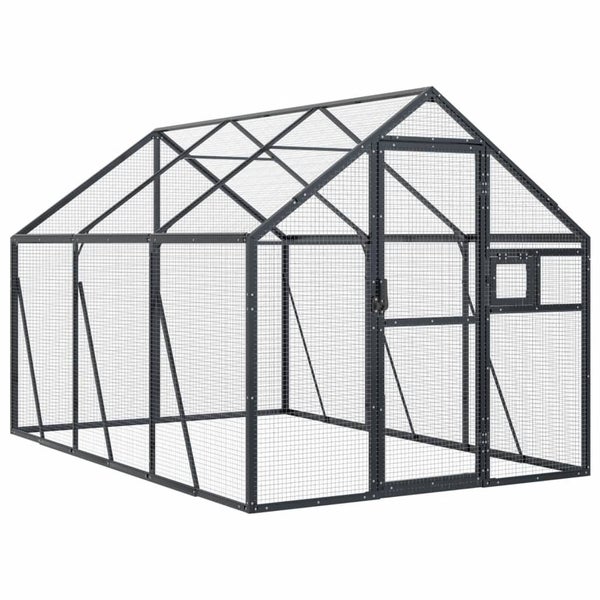 Vida Xl Vidaxl Aviary Anthracite 1.79X3x1.85 M Aluminium Carousel 1