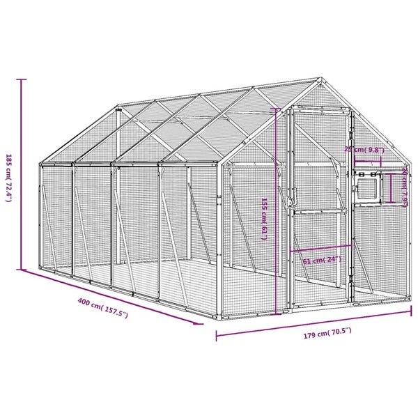 Vida Xl Vidaxl Aviary Anthracite 1.79X4x1.85 M Aluminium Carousel 2