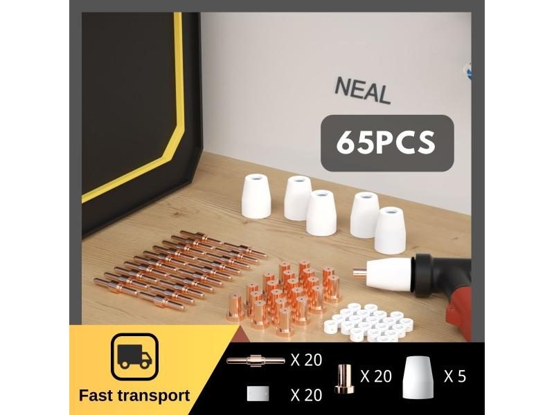 65Pcs Plasma Cutter Tip Electrodes Nozzles Kit Consumable Accessories For PT31 Carousel 1