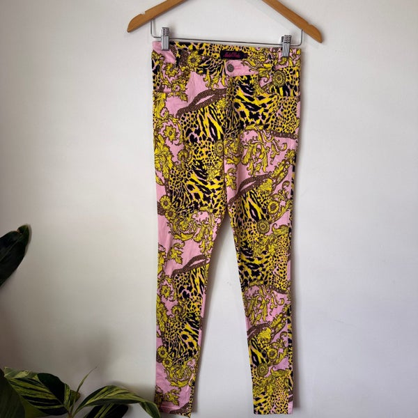 Motel Rocks Size XS Baroque Print Skinny Pants Carousel 2
