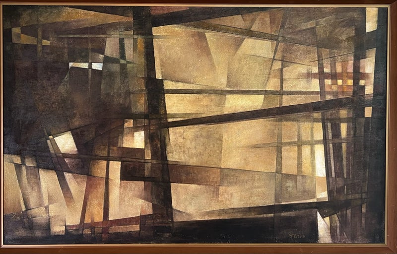 Elizabeth Stevens “Interior” Large Oil on Board Carousel 1