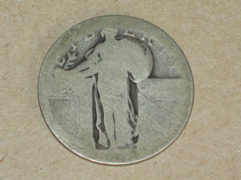 USA C1917 to 1924 Quarter Dollar - 90% Silver Standing Liberty silver 25 cents Carousel 2