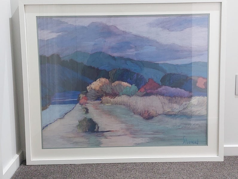 Framed art print - Mary Silverwood coloured print, landscape Carousel 1