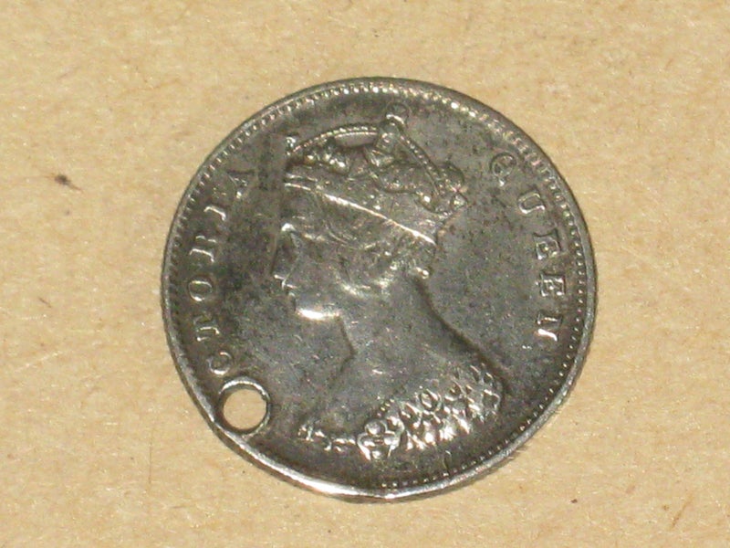 1868 Silver Hong Kong Ten Cents - 80 % Silver - Queen Victoria 0.80 silver Carousel 2