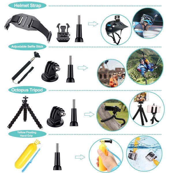 Ape Basics 50-in-1 Action Camera Accessories Kit for GoPro Hero Carousel 2