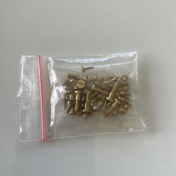 Hard to find Assortment of 50 Brass Screws for Mechanical Clock Movements Carousel 1