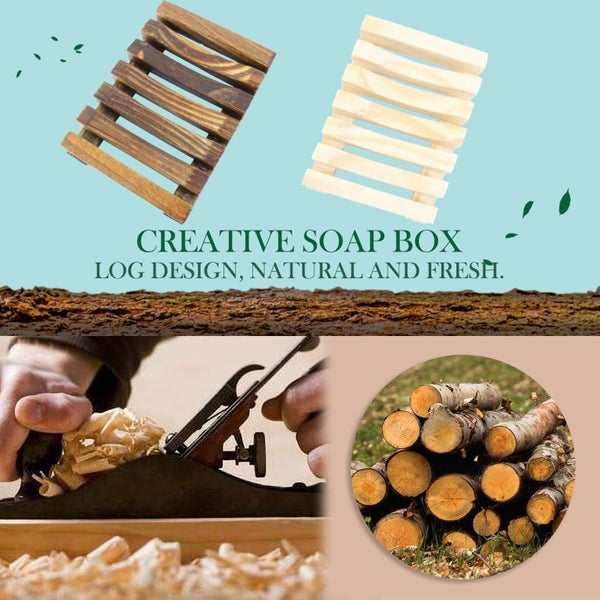 Wooden Soap Dish for Shower, Self Draining Bar Holder for Bathroom, Soap Save Carousel 1