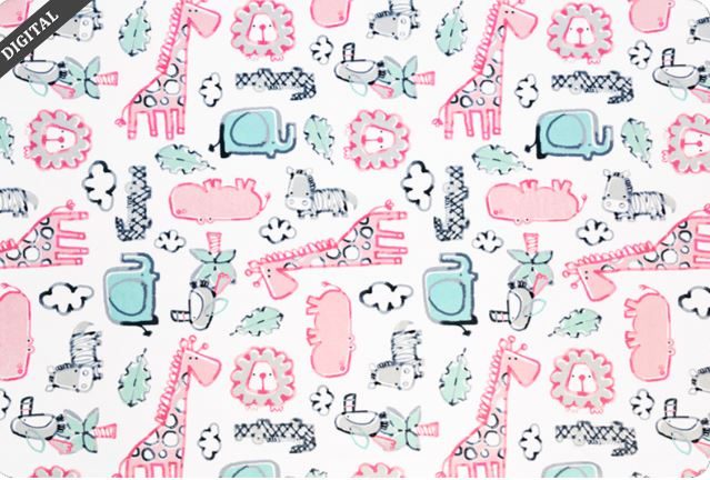 Shannon Printed Minky - Safari Dreams Digital Cuddle® Pink - 1 metre Carousel 2