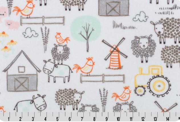 Shannon Printed Minky - E-I-E-I-O 2 Digital Cuddle® Seaspray - 1 metre Carousel 1