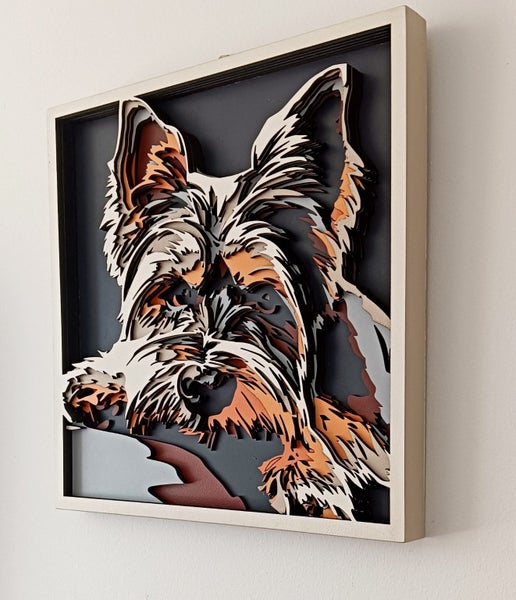Yorkshire Terrier A Laser cut 3D Picture Carousel 4