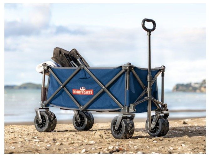 Mighty Carts Folding Beach Cart Navy Carousel 1