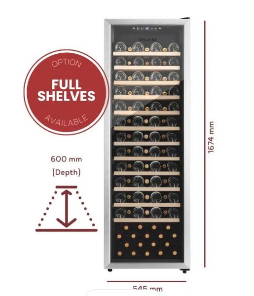 LeCavist 168 Bottle Single Zone Wine Cabinet - Stainless Steel Carousel 2