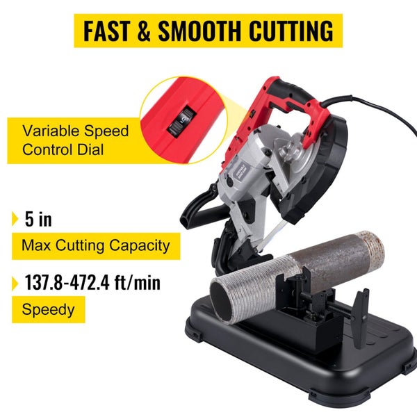 127mm Portable Band Saw Cold Cut Metal Cut Chop Bandsaw Steel Hand Drop Carousel 2