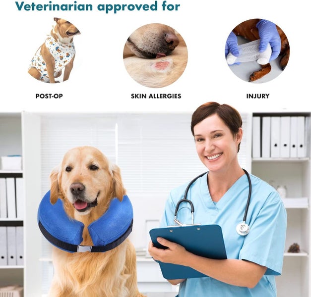 Dog Cone Alternative After Surgery - Soft Dog Cone for Medium Dogs - Dog Donu Carousel 2