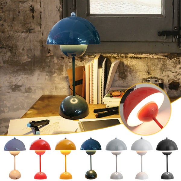 Modern Mushroom Table Lamp, 3 Colors Dimmable Mushroom Desk Lamp, Cordless To Carousel 2