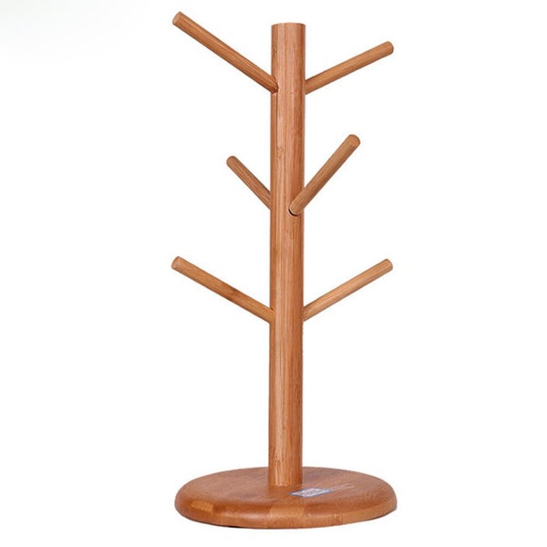 Tree Rack Wooden Mug Stand Coffee Tea Cup Holder Storage Rack Hanger Kitchen Carousel 2