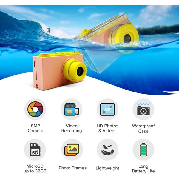 myFirst Camera 2 Kids Digital Camera - Blue with 16GB Micro-SD Card & Waterproof Carousel 4