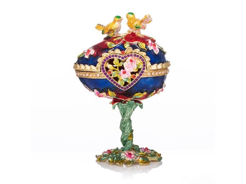 QIFU New Arrive Colourful Easter Faberge Egg Trinket Box Home Decoration For Carousel 1