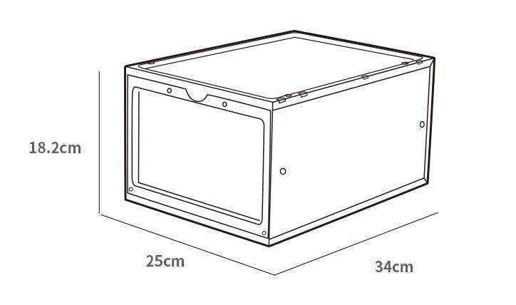 Sneakers Box Clear Front Drop Crates Stackable - White Carousel 7