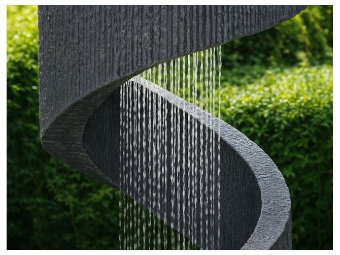 Basel Cement Spiral Water Feature with Pump & Lig… Carousel 2
