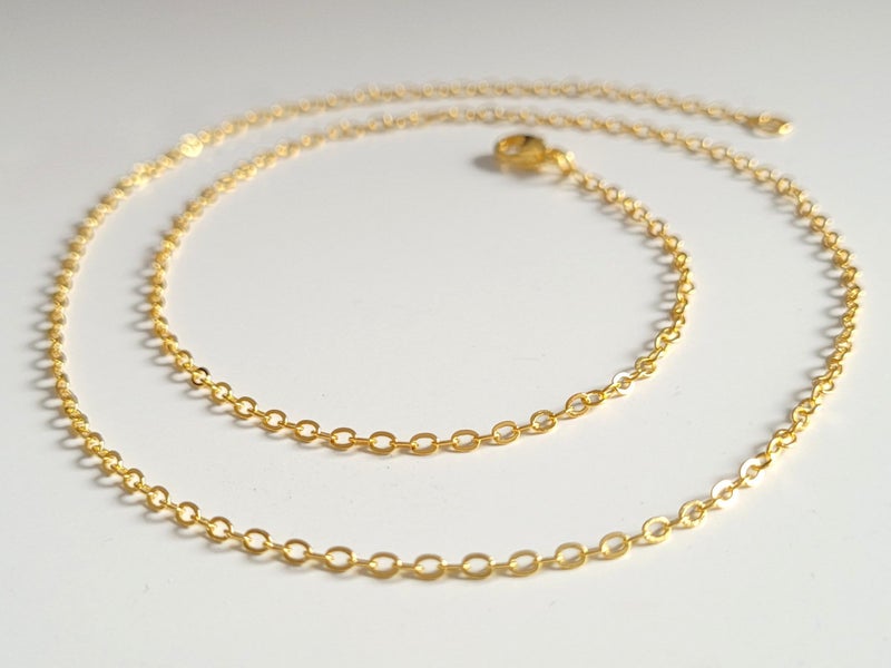 Gold Cable-Style Chain Necklace (49.5cm) Carousel 1