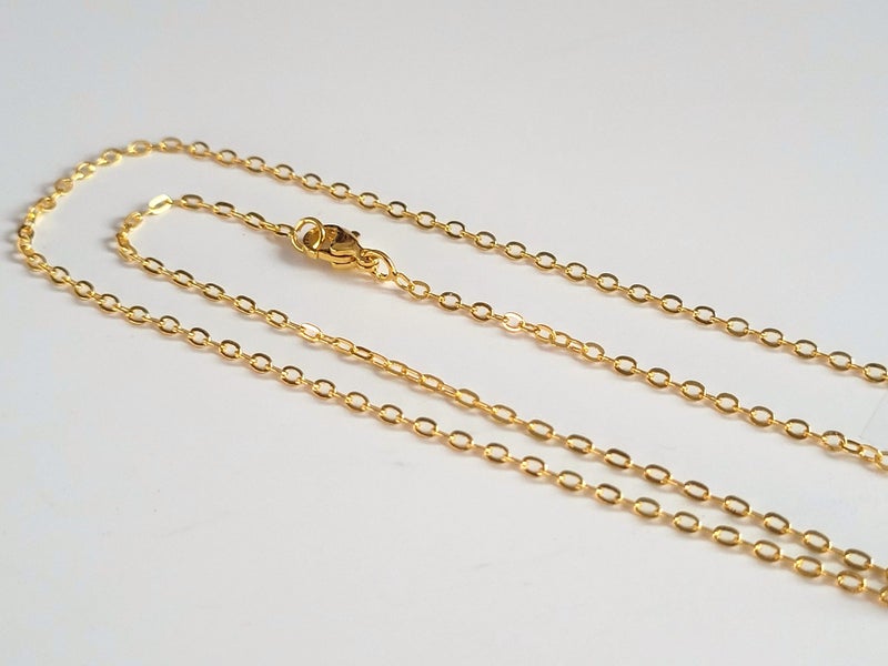 Gold Cable-Style Chain Necklace (49.5cm) Carousel 2